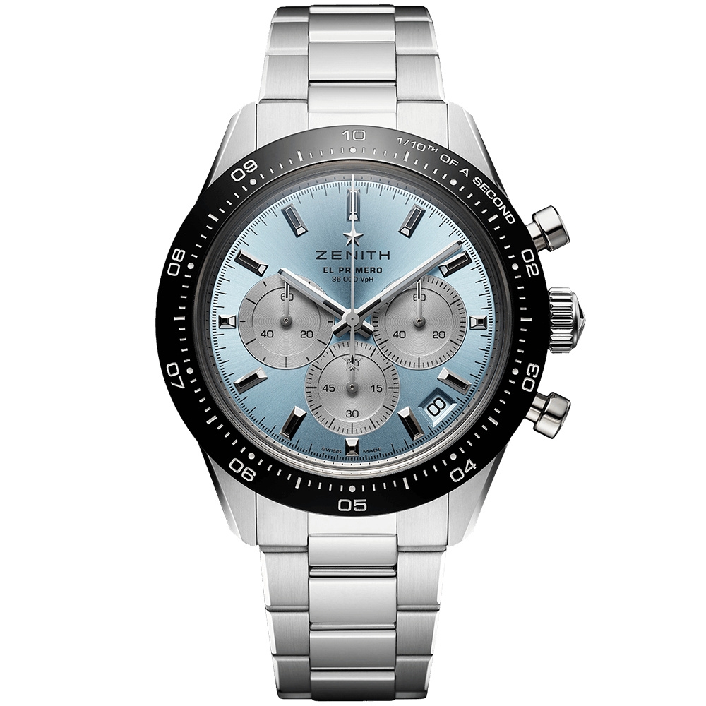 Zenith 03.3106.3600/55.M3100 : Chronomaster Sport Yoshida Stainless Steel / Aqua Blue / Bracelet