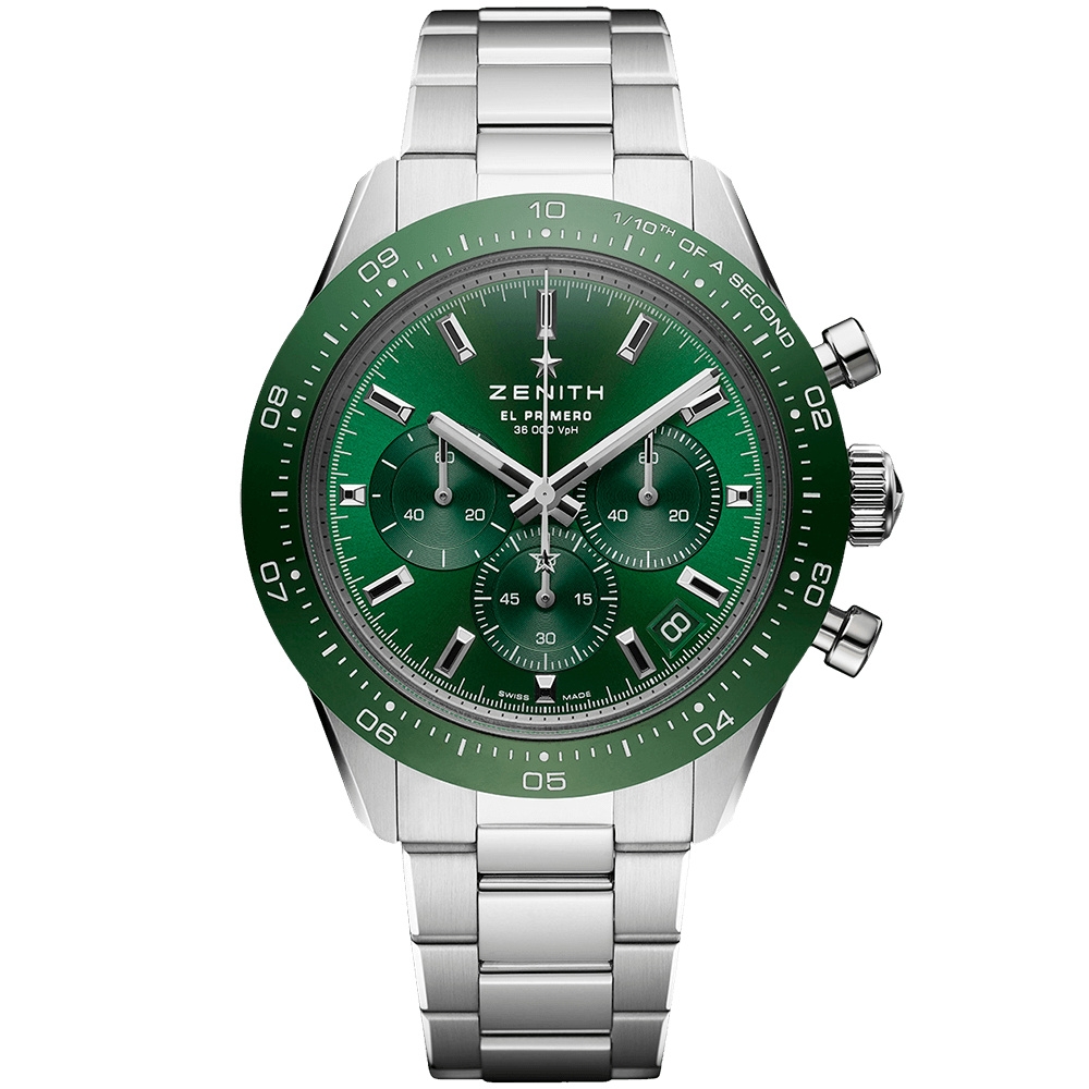 Zenith 03.3107.3600/56.M3100 : Chronomaster Sport Yoshida Stainless Steel / Green / Bracelet