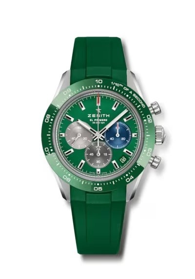 Zenith 03.3119.3600/56.R952 : Chronomaster Sport Stainless Steel / Green / Rubber