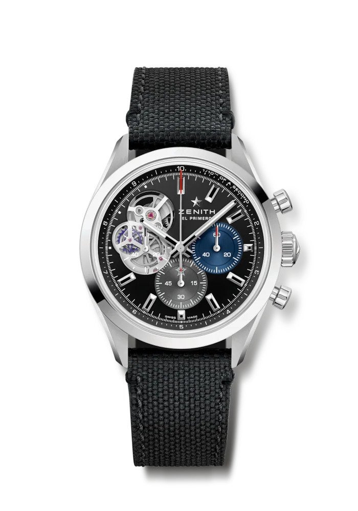 Zenith 03.3300.3604/21.C822 : Chronomaster Open Stainless Steel / Black / Rubber