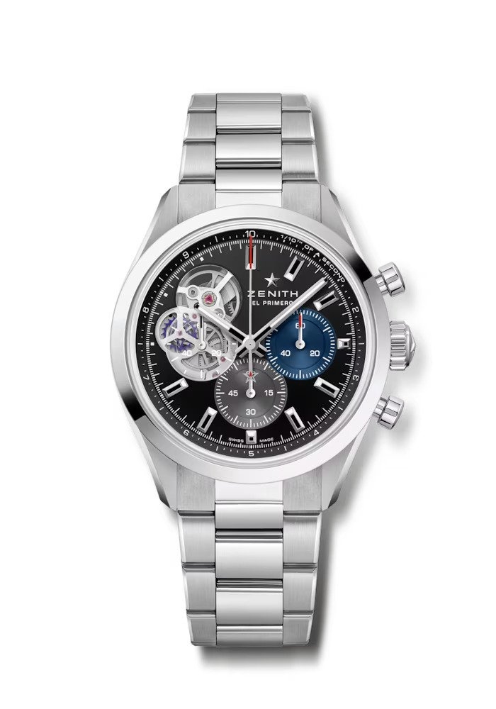 Zenith 03.3300.3604/21.M3300 : Chronomaster Open Stainless Steel / Black / Bracelet