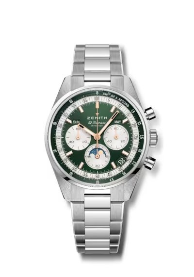 Zenith 03.3400.3610/40.M3200 : Chronomaster Original Triple Calendar Stainless Steel / Green / Bracelet / Boutique Edition