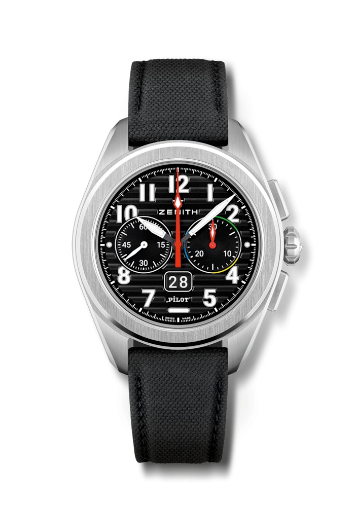 Zenith 03.4000.3652/21.I001 : PILOT Big Date Flyback Stainless Steel / Black