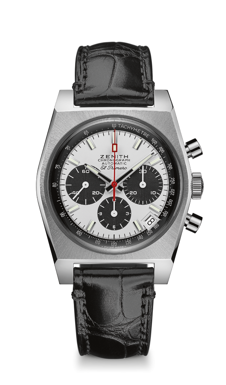 Zenith 03.A384.400/21.C815 : El Primero A384 Revival 50th Anniversary El Primero Stainless Steel / Panda / Alligator