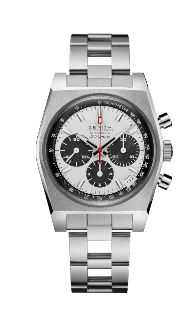 Zenith 03.A384.400/21.M384 : El Primero A384 Revival 50th Anniversary El Primero Stainless Steel / Panda / Ladder