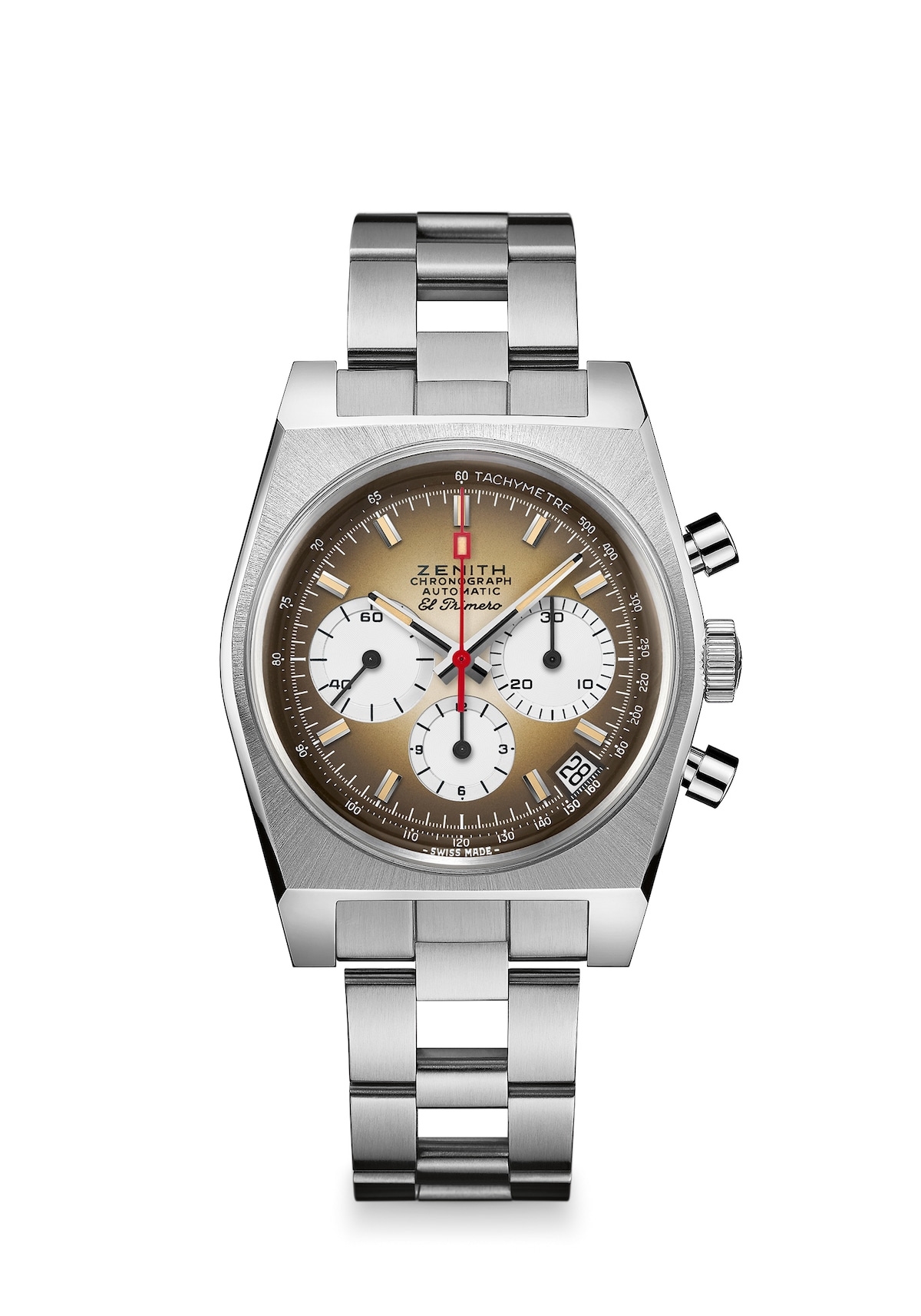 Zenith 03.A384.400/385.M385 : El Primero A385 Revival Stainless Steel / Brown / Ladder Bracelet