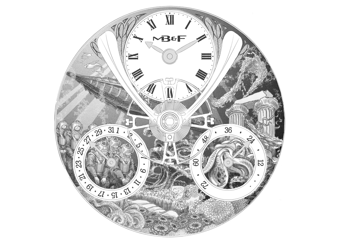 MB&F 04.RL.W1 : x Eddy Jaquet Legacy Machine Split Escapement Twenty Thousand Leagues Under the Sea