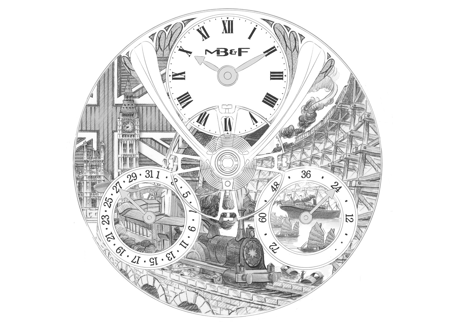 MB&F 04.RL.W3 : x Eddy Jaquet Legacy Machine Split Escapement Around The World In Eighty Day