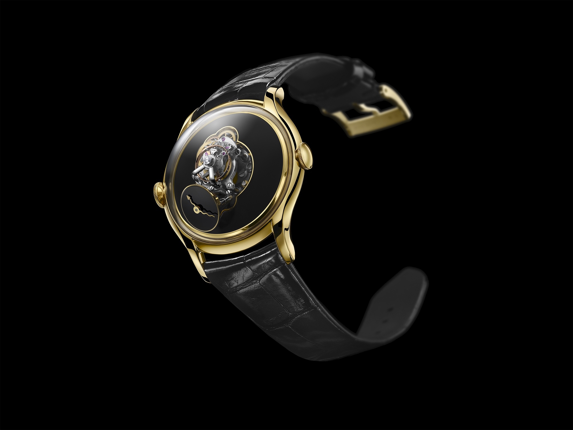 MB&F 05.YL.ON : Legacy Machine FlyingT Yellow Gold / Onyx