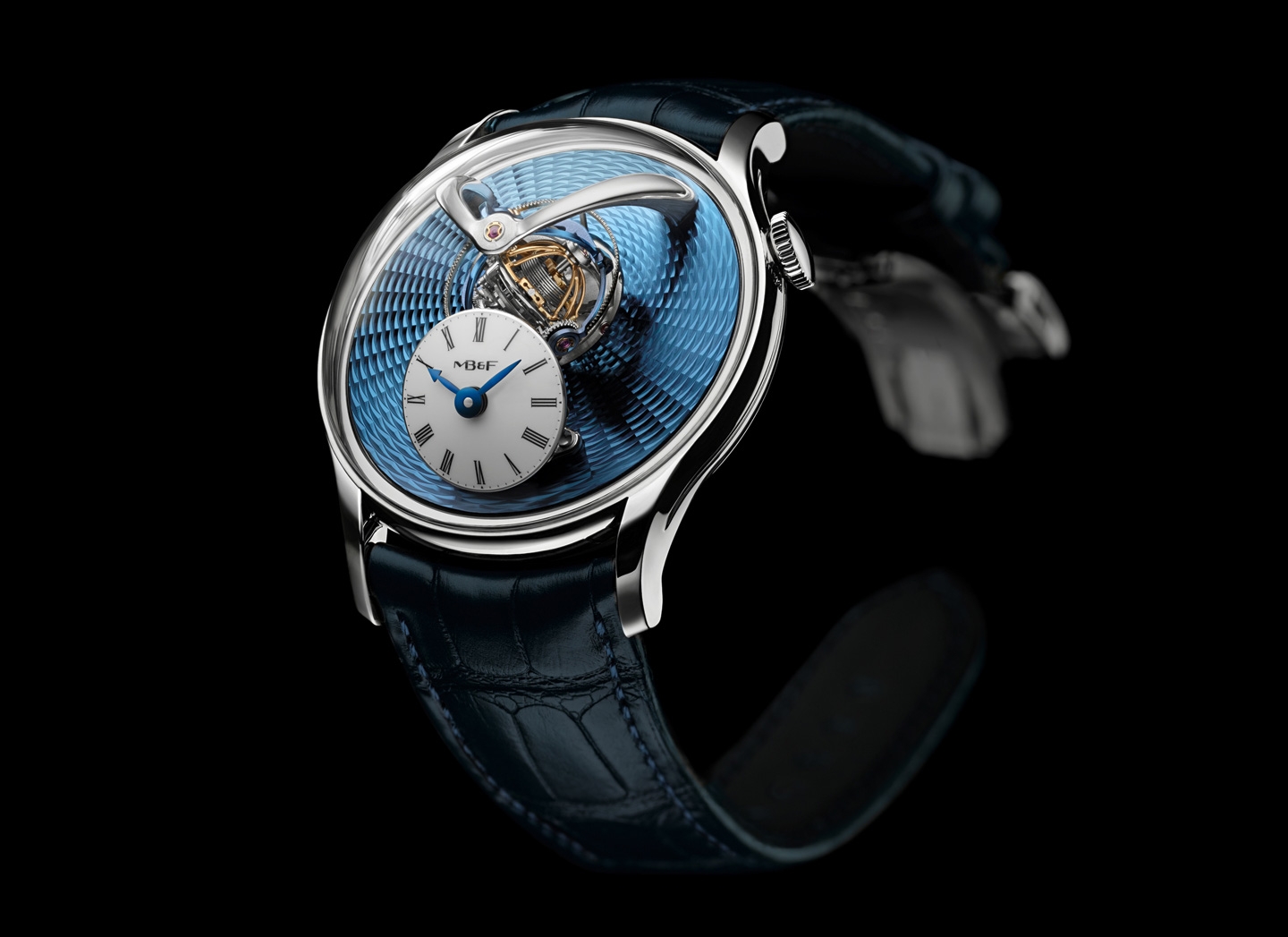 MB&F 06.PL-BL : Legacy Machine Thunderdome Platinum / Blue