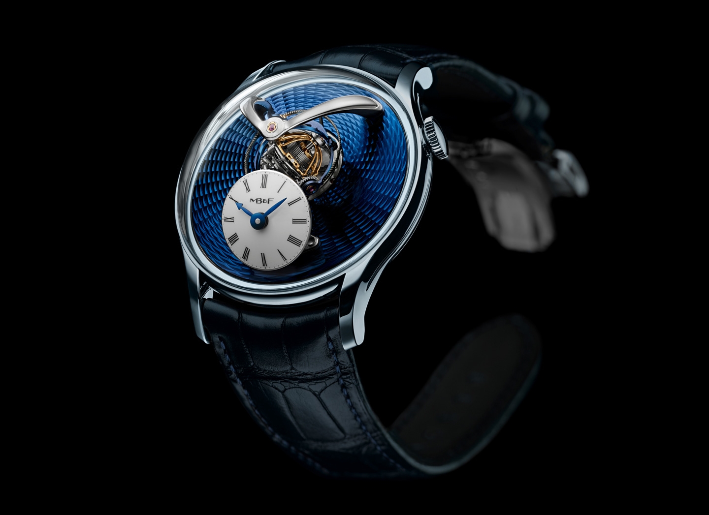 MB&F 06.TAL.BLG : Legacy Machine Thunderdome The Hour Glass Tantalum / Blue