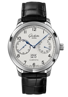 Glashütte Original 1-00-14-05-02-50 : Senator Observer Stainless Steel / Silver / Alligator / Folding