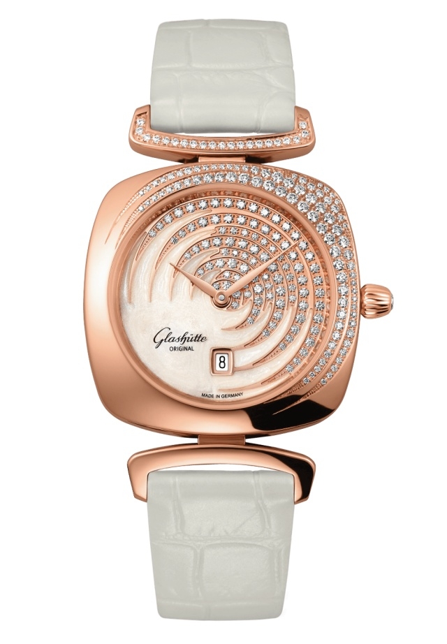 Glashütte Original 1-03-01-03-15-01 : Pavonina Date Red Gold / Cold Enamel / Alligator - Pin