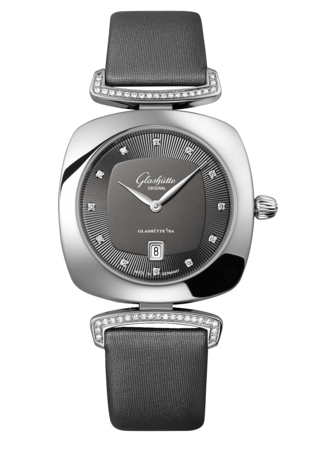 Glashütte Original 1-03-01-06-12-34 : Pavonina Date Stainless Steel / Diamond / Grey / Calf - Folding