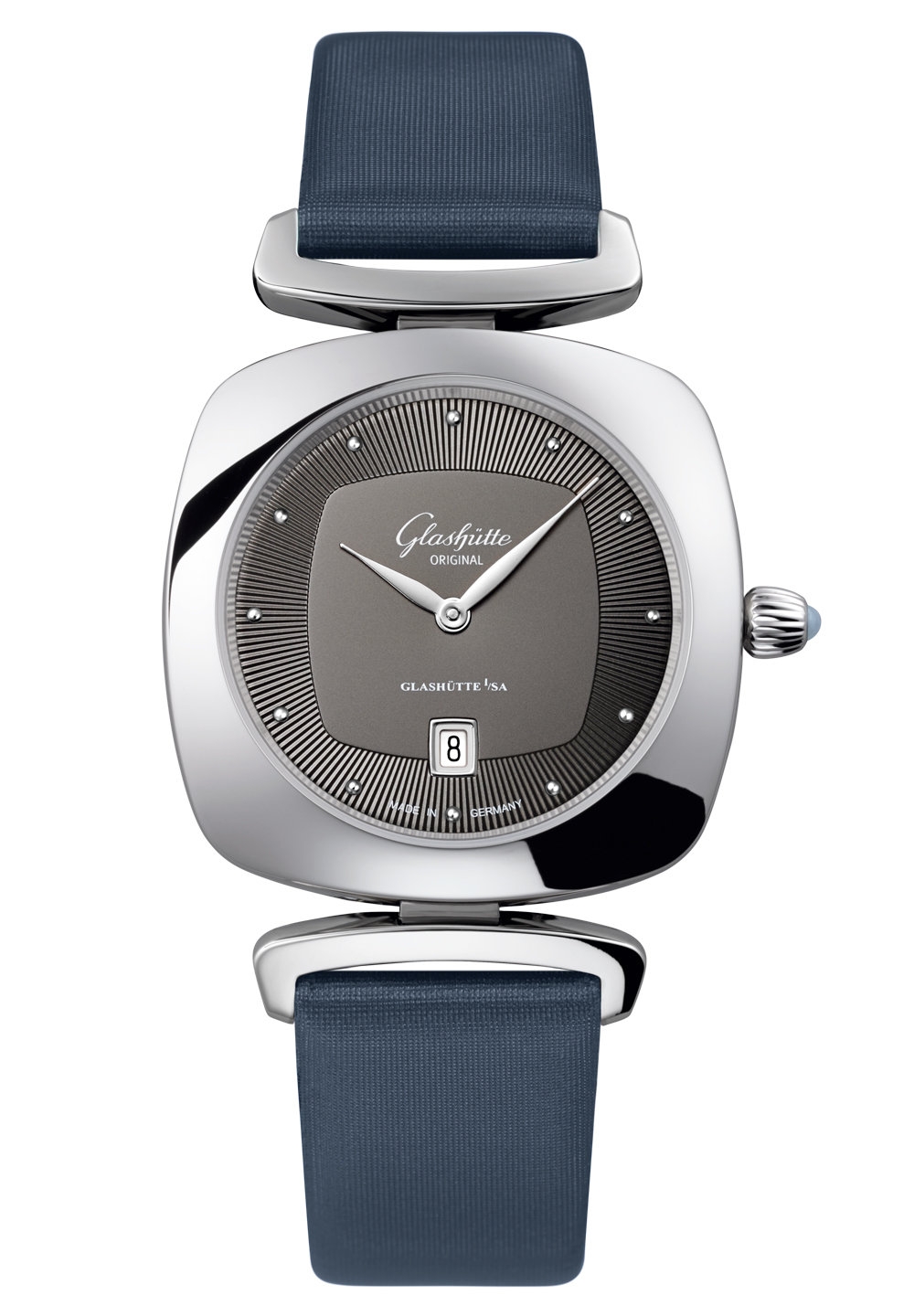 Glashütte Original 1-03-01-14-02-04 : Pavonina Date Stainless Steel / Grey / Calf / Pin