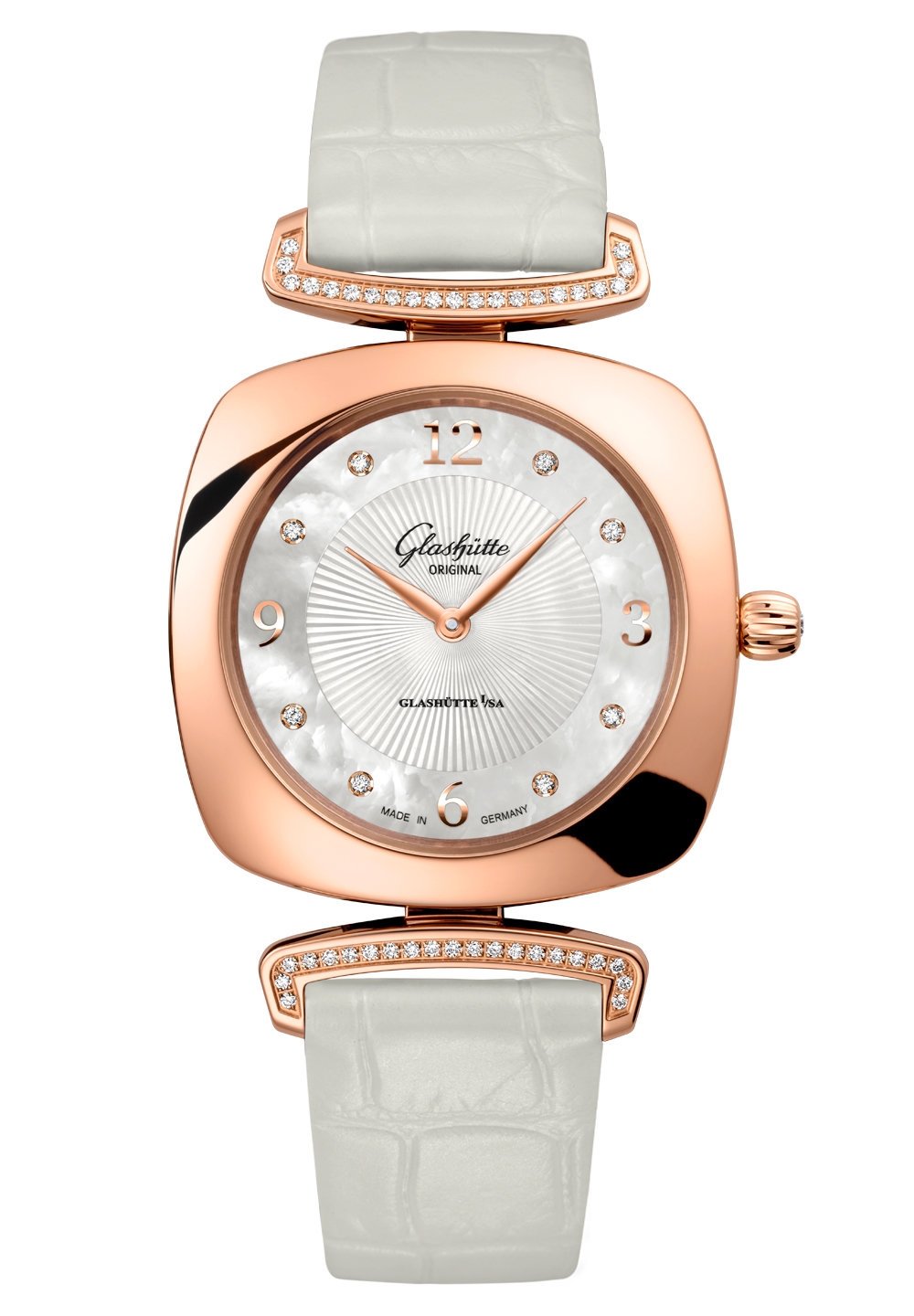 Glashütte Original 1-03-02-04-05-30 : Pavonina Red Gold / Diamond / MOP / Alligator