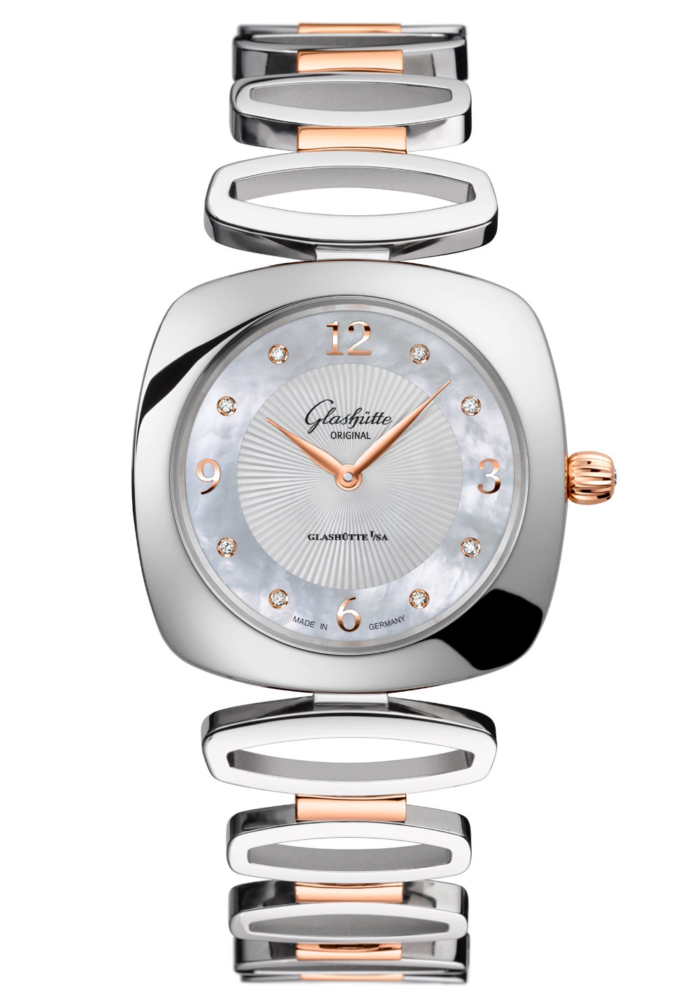 Glashütte Original 1-03-02-04-16-14 : Pavonina Stainless Steel / Red Gold / MOP / Bracelet