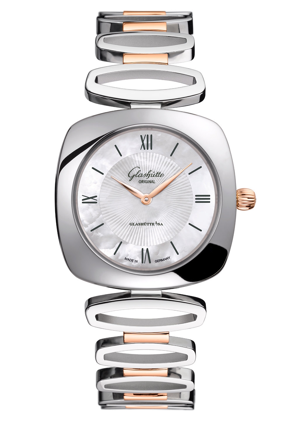 Glashütte Original 1-03-02-05-06-14 : Pavonina Stainless Steel / Red Gold / Diamond / MOP / Bracelet