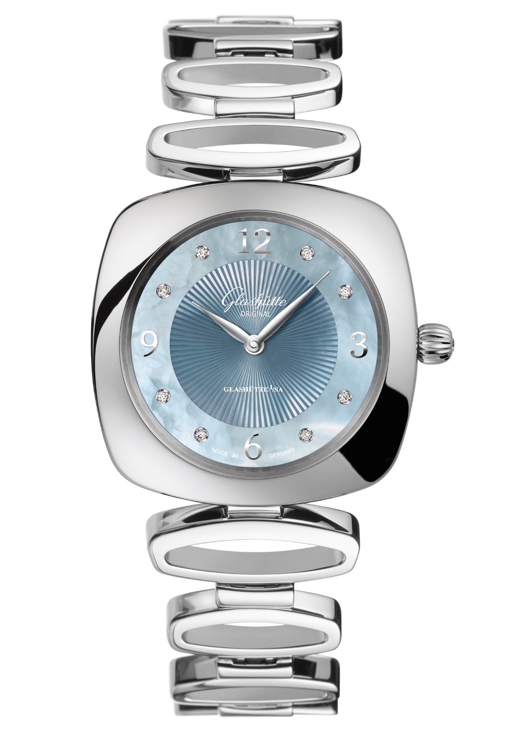 Glashütte Original 1-03-02-06-12-14 : Pavonina Stainless Steel / Blue MOP / Bracelet