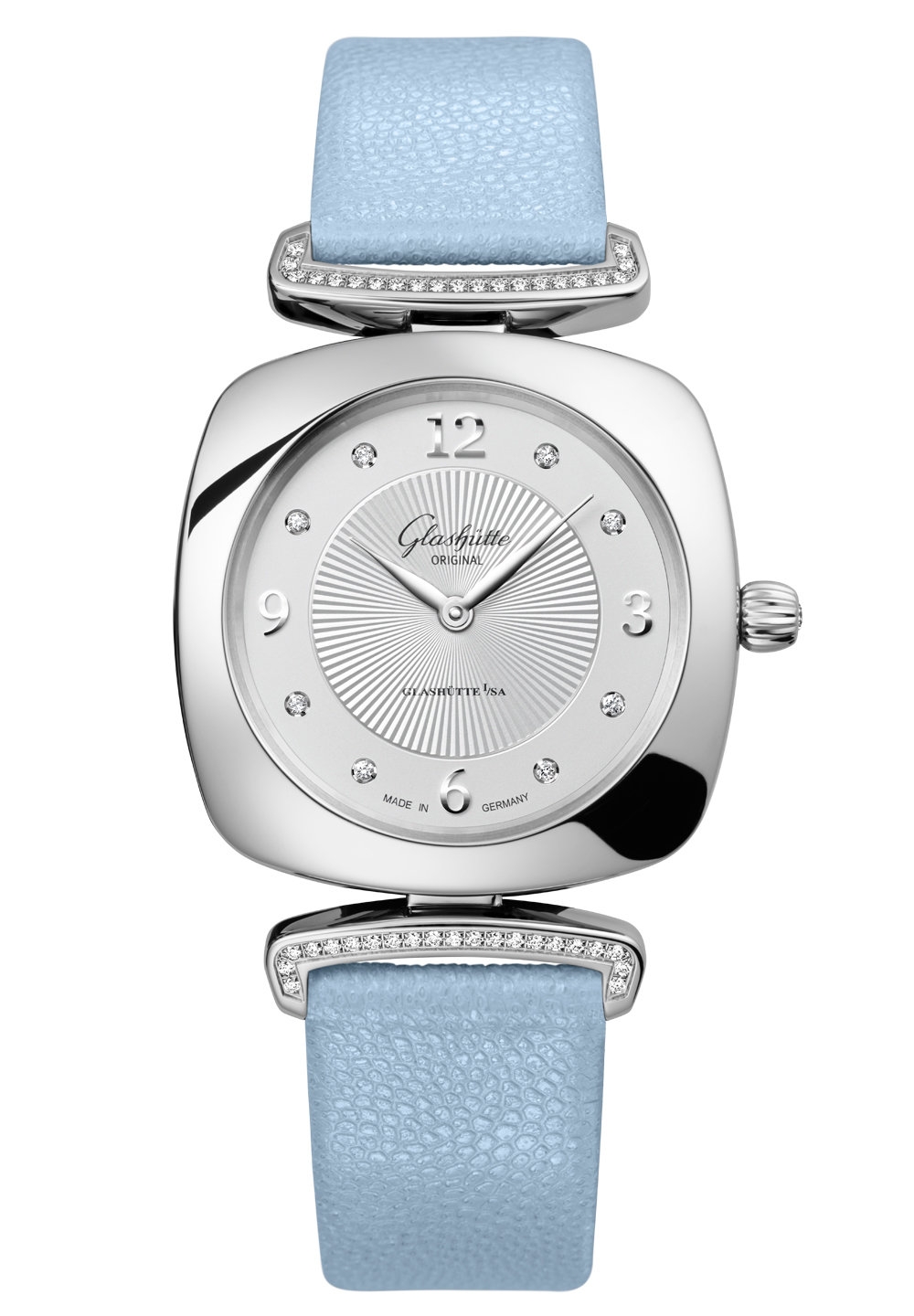 Glashütte Original 1-03-02-12-12-35 : Pavonina Stainless Steel / Diamond  / Silver / Calf