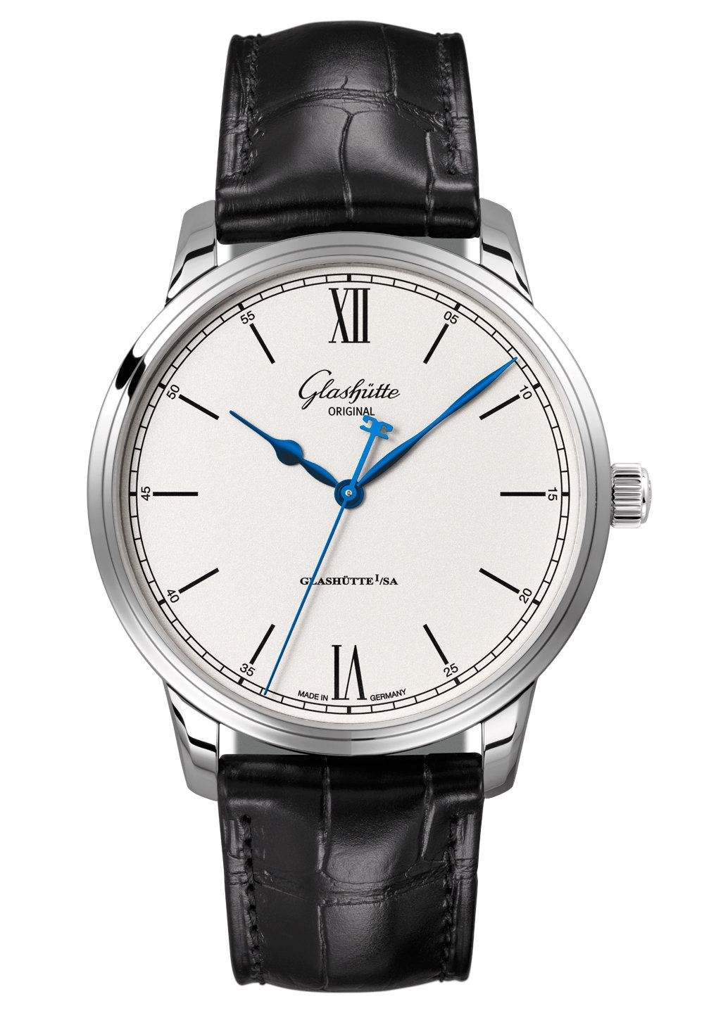 Glashütte Original 1-36-01-01-02-50 : Senator Excellence Stainless Steel / Silver / Alligator / Folding