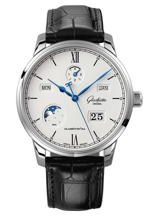 Glashütte Original 1-36-02-01-02-30 : Senator Excellence Perpetual Calendar Stainless Steel / Silver / Alligator / Folding