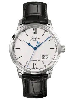 Glashütte Original 1-36-03-01-02-61 : Senator Excellence Panorama Date Stainless Steel / Silver / Alligator - Folding