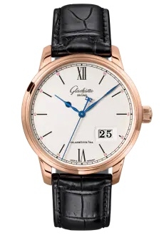 Glashütte Original 1-36-03-02-05-61 : Senator Excellence Panorama Date Red Gold / Silver / Alligator - Folding