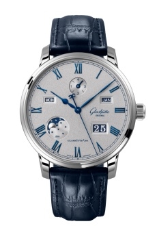Glashütte Original 1-36-12-03-02-61 : Senator Perpetual Calendar Stainless Steel / Grey / Alligator