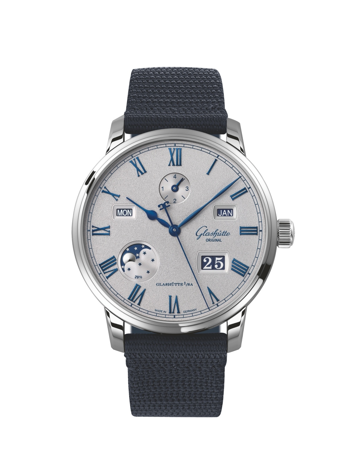 Glashütte Original 1-36-12-03-02-64 : Senator Perpetual Calendar Stainless Steel / Grey / Synthetic