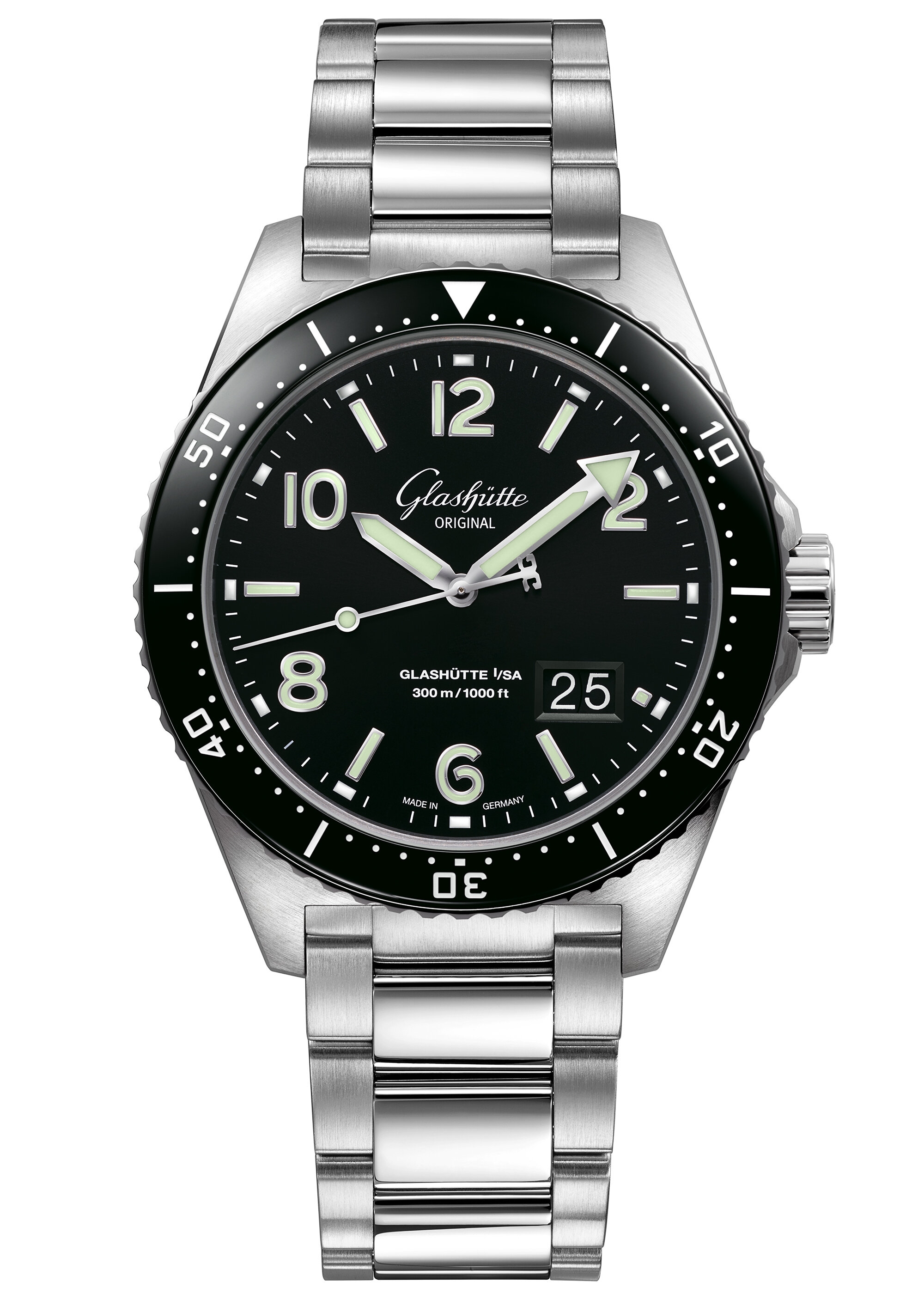 Glashütte Original 1-36-13-01-80-70 : SeaQ Panorama Date Stainless Steel / Black / Bracelet