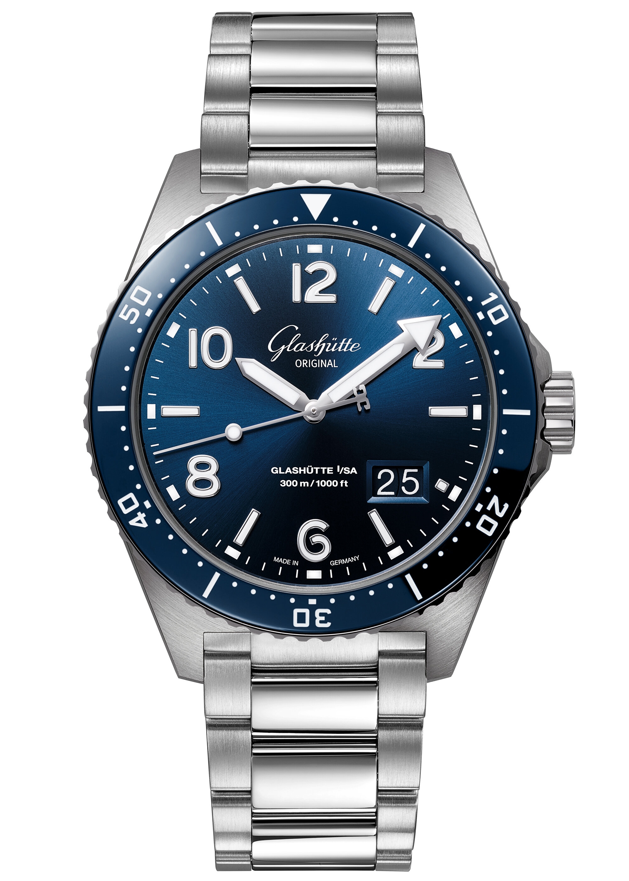 Glashütte Original 1-36-13-02-81-70 : SeaQ Panorama Date Stainless Steel / Blue / Bracelet
