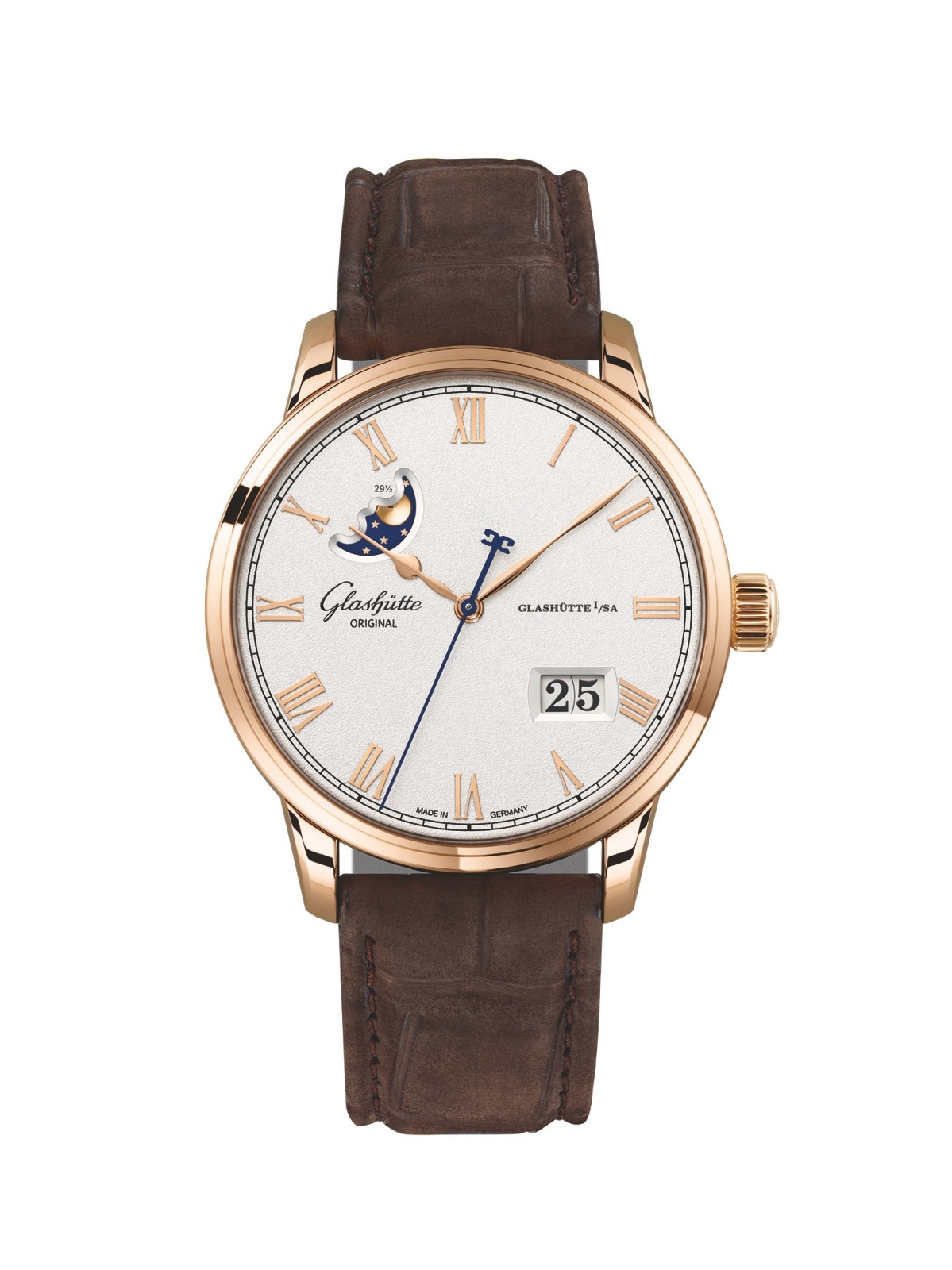 Glashütte Original 1-36-24-02-05-62 : Senator Excellence Panorama Date Moonphase Red Gold / Silver / Nubuck - Folding