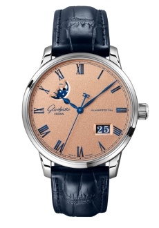 Glashütte Original 1-36-24-04-02-61 : Senator Excellence Panorama Date Moonphase Stainless Steel / Frosted Copper / Alligator - Folding