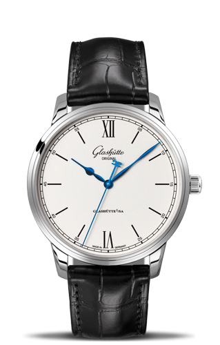 Glashütte Original 1-36-59-01-02-01 : Senator Excellence Stainless Steel / Silver / Alligator / Pin