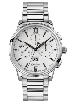 Glashütte Original 1-37-01-05-02-71 : Senator Chronograph Panorama Date Stainless Steel / White / Bracelet