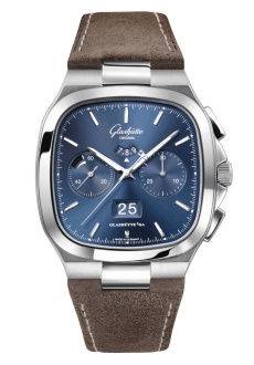 Glashütte Original 1-37-02-08-02-62 : Seventies Chronograph Panorama Date Blue / Calf - Folding