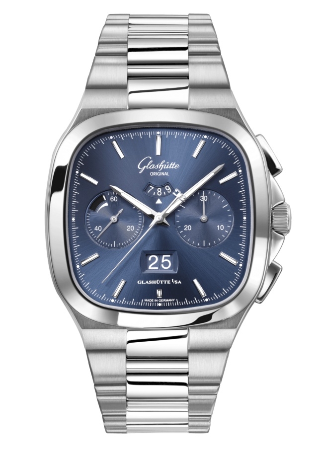 Glashütte Original 1-37-02-08-02-70 : Seventies Chronograph Panorama Date Blue / Bracelet