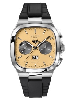 Glashütte Original 1-37-02-14-02-63 : Seventies Chronograph Panorama Date Golden Bay / Rubber