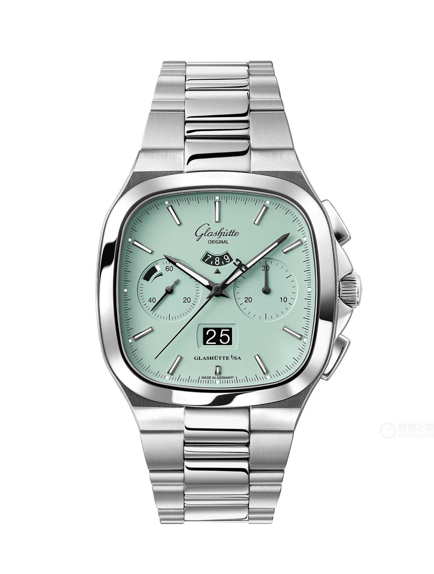 Glashütte Original 1-37-02-15-02-70 : Seventies Chronograph Panorama Date Turquoise / Bracelet