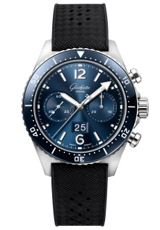 Glashütte Original 1-37-23-02-81-33 : SeaQ Chronograph Stainless Steel / Blue / Rubber - Folding