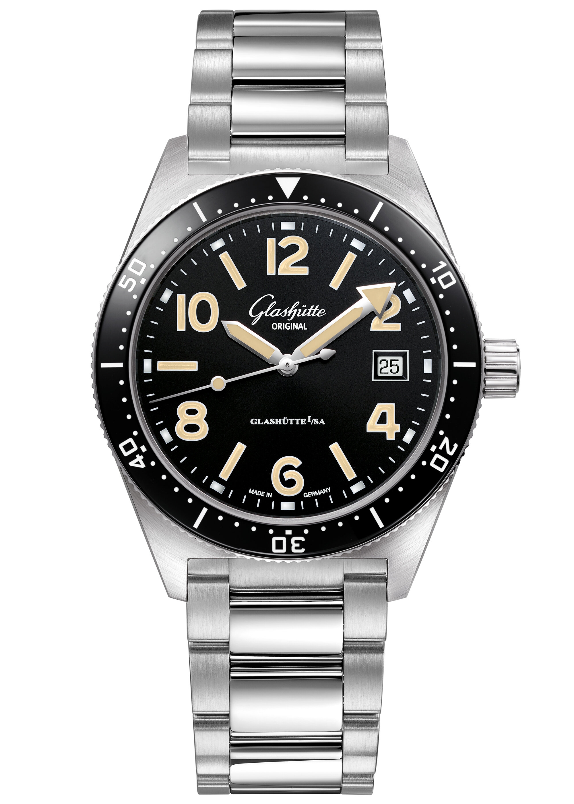 Glashütte Original 1-39-11-06-80-70 : SeaQ Date Stainless Steel / Black / Bracelet