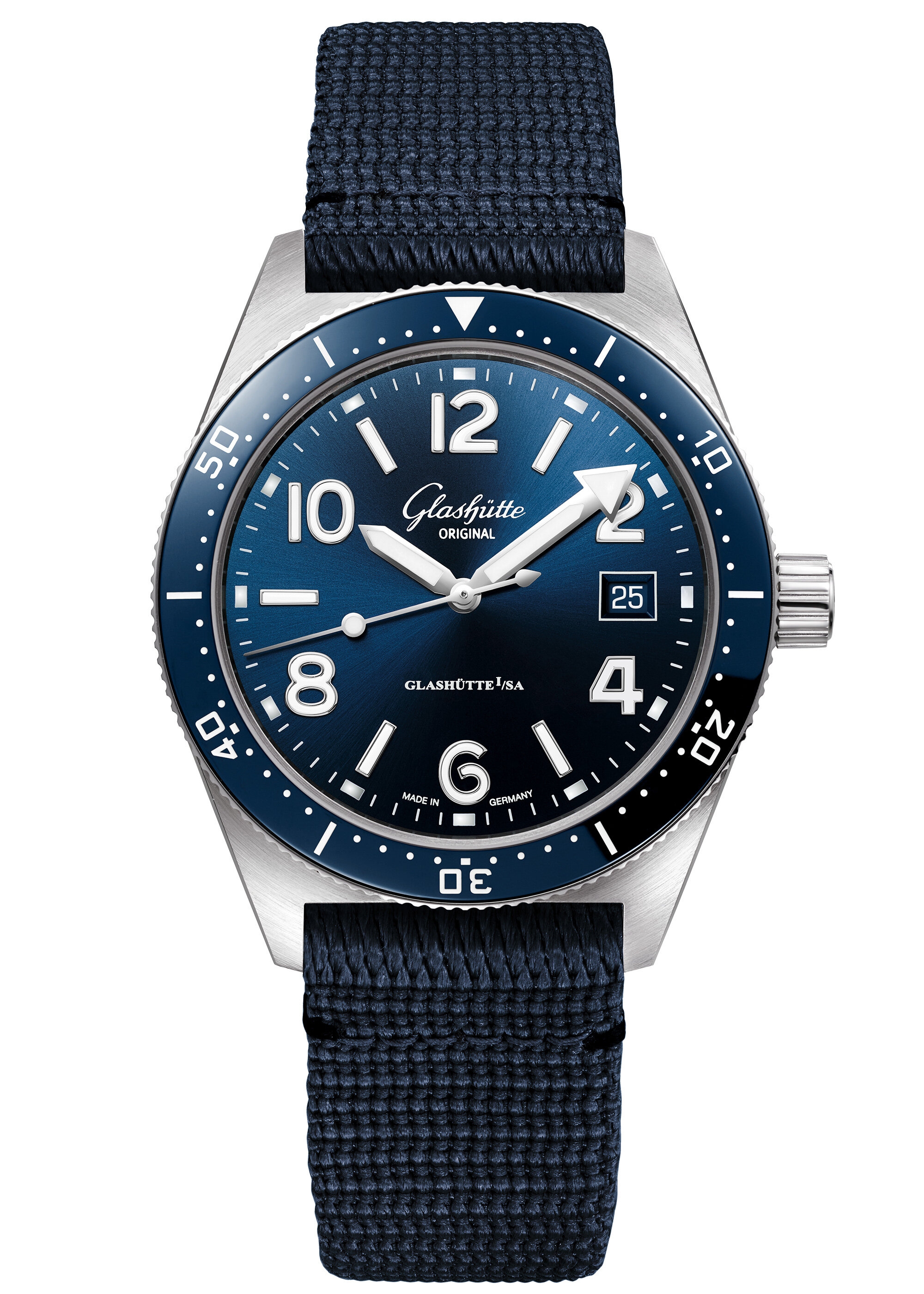 Glashütte Original 1-39-11-09-81-34 : SeaQ Date Stainless Steel / Blue / Synthetic - Folding