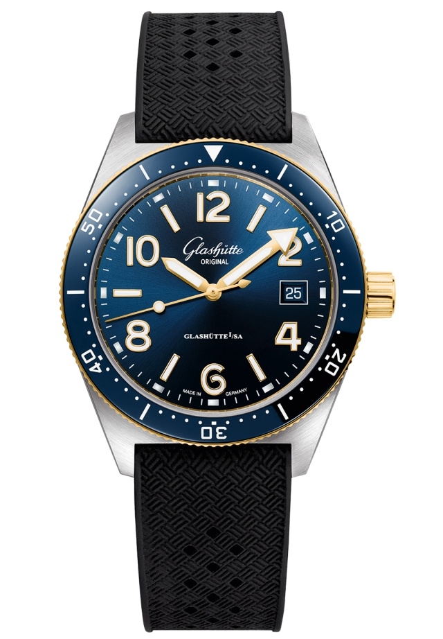 Glashütte Original 1-39-11-10-70-33 : SeaQ Date Stainless Steel / Blue / Rubber - Folding