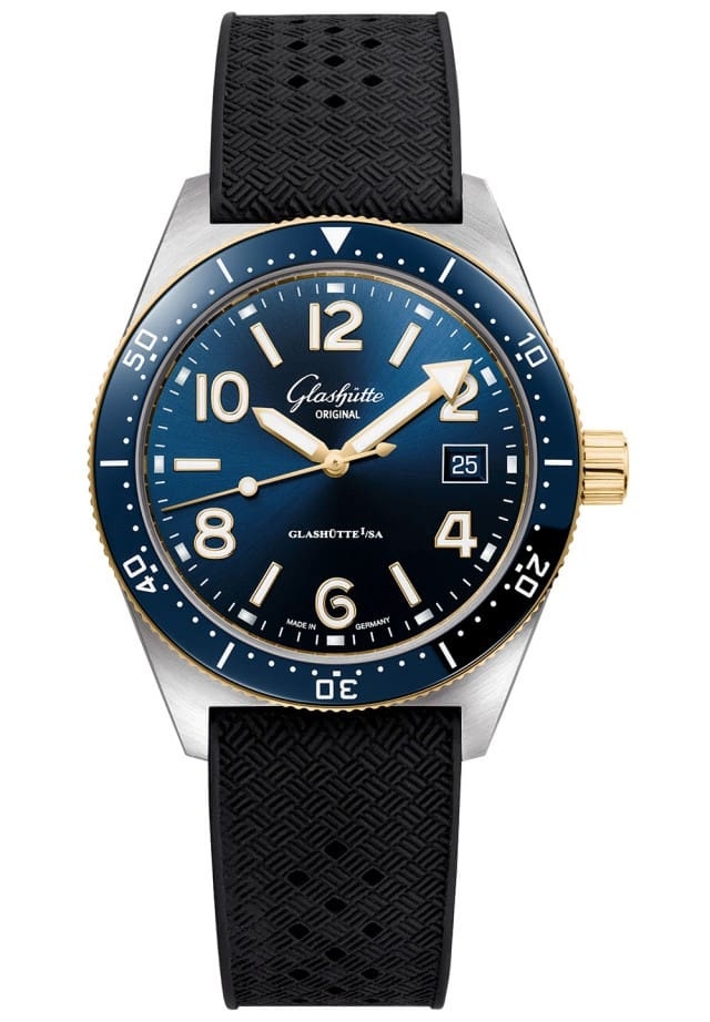 Glashütte Original 1-39-11-10-90-06 : SeaQ Date Stainless Steel / Blue / Rubber / Pin