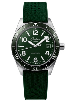Glashütte Original 1-39-11-13-83-07 : SeaQ Date Stainless Steel / Green / Rubber - Pin