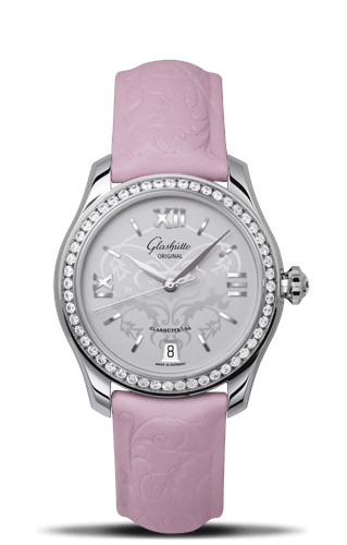 Glashütte Original 1-39-22-03-22-44 : Lady Serenade Stainless Steel / Diamond / Pink / Calf / Pin