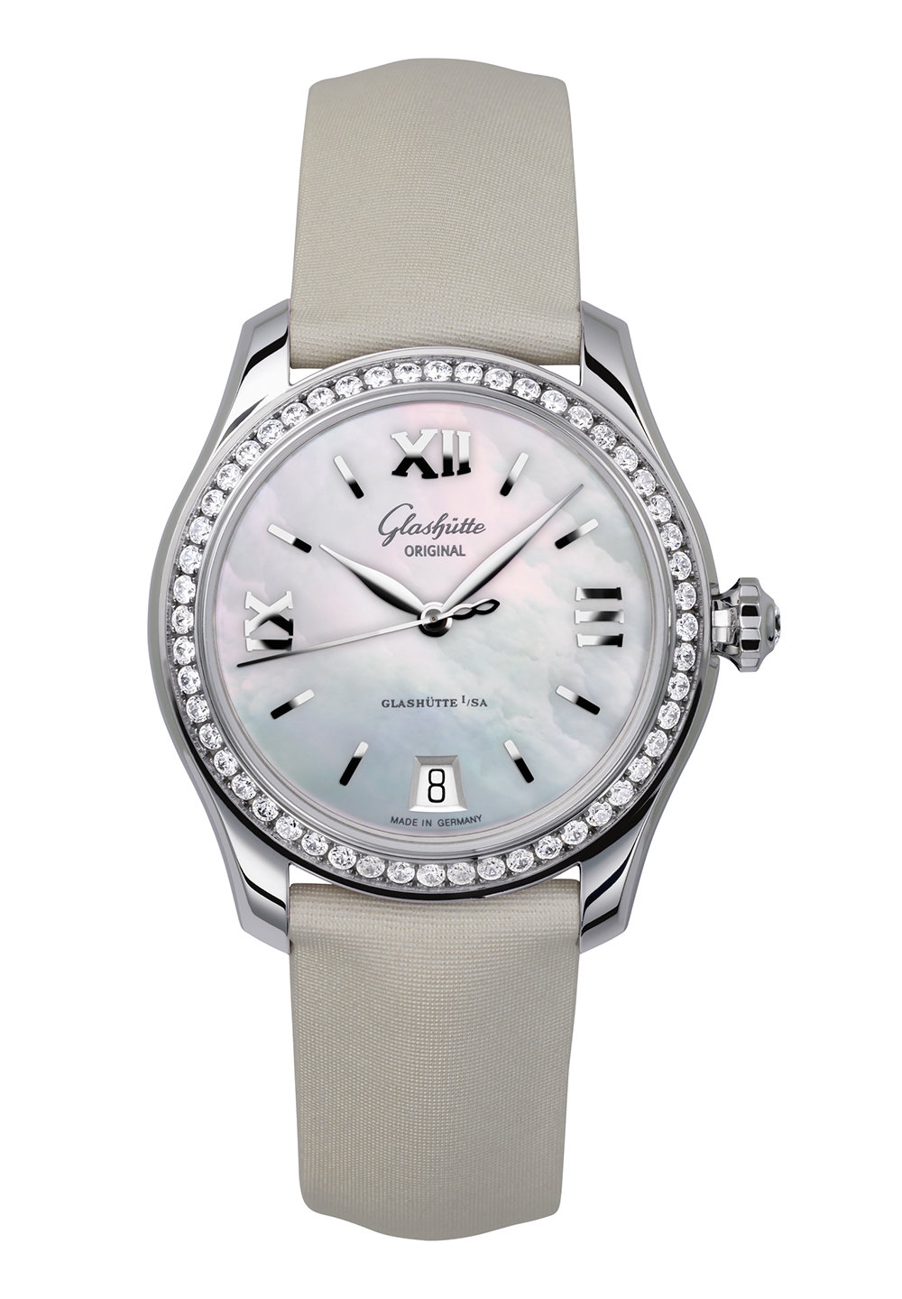 Glashütte Original 1-39-22-08-22-44 : Lady Serenade Stainless Steel / Diamond / MOP / Satin - Pin