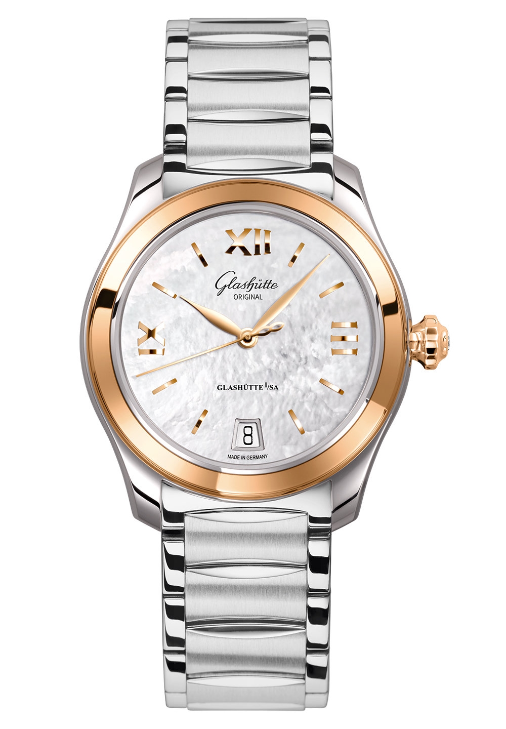 Glashütte Original 1-39-22-09-06-34 : Lady Serenade Stainless Steel - Rose Gold / MOP / Bracelet