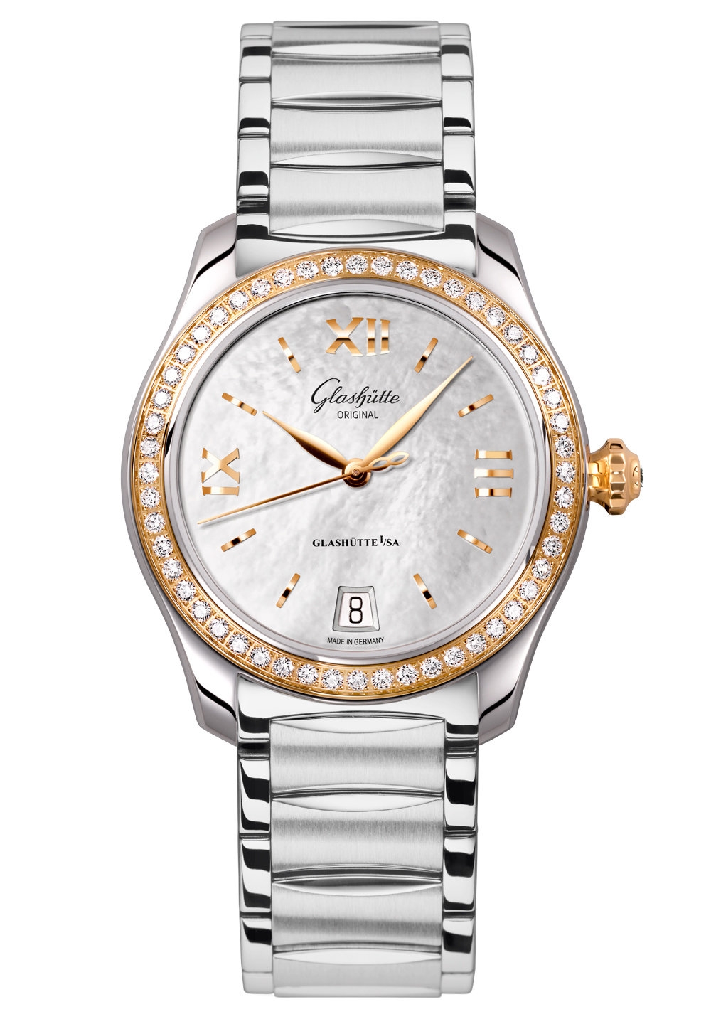 Glashütte Original 1-39-22-09-16-34 : Lady Serenade Stainless Steel / Rose Gold / Diamond / MOP / Bracelet